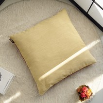 나비손길 직사각 큐브 무지 쿠션커버 솜포함, 레드