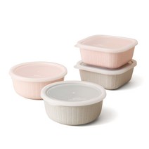 ZEN 컬러글레이즈 포레스트 중 밀폐용기 4종 세트, 1세트, 용기 4p + 뚜껑 4p