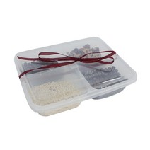 티나피크닉 사각4칸 도시락 + 리본 자주, 10세트