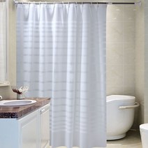 앤티스 화이트라인 욕실커튼 180 x 200 cm, 1개, 화이트계열