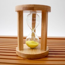 와드몰 원목 원형 모래시계 3분, 옐로우