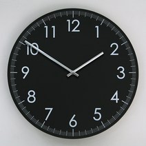 도모도모 북유럽디자인 인테리어 저소음 벽시계 40cm, 블랙