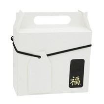 도나앤데코 심플 사각 태그 핸들상자 화이트 10p + 끈 10p + 태그 10p + 새해맞이 금박 세로형 복 스티커 3 x 6 cm 블랙 10p, 혼합 색상, 1세트