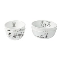 코렐 스누피 더플레이 공기대접 2인 4p 세트, 혼합 색상, 공기 2p + 대접 2p