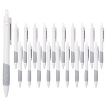 투영디자인 AGENDA 심플 볼펜 0.7mm, 화이트, 20개입