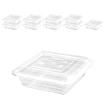 도나앤데코 달리아 정사각형 일회용 도시락 반투명 1350ml, 10개입, 1개