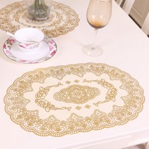 앤티스 샹젤리제 테이블 매트 4p, 라운드 골드, 가로 45cm x 세로 30cm