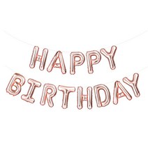 파티팡 은박풍선세트 HAPPY BIRTHDAY, 로즈골드, 3세트