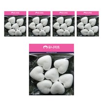 유니아트 2000 모양백구 만들기재료 7p, 하트, 5개입