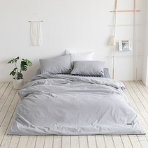 린튼 소프트 워싱린넨 이불커버, 그레이