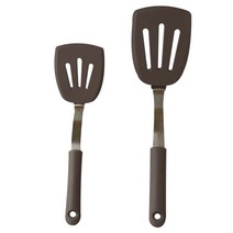 키친구 실리콘 스텐 뒤집개 2종, 브라운그레이, 1세트