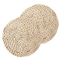 마켓감성 옥수수잎 코스터 테이블매트 원형 2p, 혼합 색상, 20cm