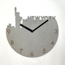 다니우드 뉴욕 이니셜 넘버 블랙바늘 벽시계, 연그레이