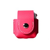 알피나 파스텔 에어팟 이어폰 가죽 케이스 키링 세트, RED