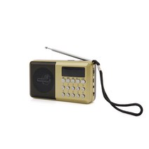 컴스 효도 FM 라디오 USB TF카드지원 휴대용 스피커, YX976, 골드