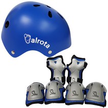 발로타 유아동용 헬멧 조절형   보호대 세트, 블루