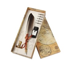 TREE 깃털 만년필 세트, 0.5mm, 브라운