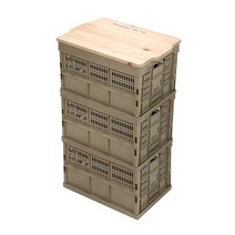 리빙스마일 폴딩박스 편백 C세트 60L, 브라운, 3세트