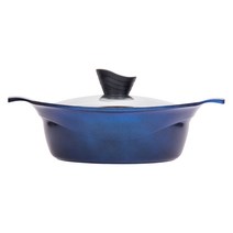 지라프 티타늄 세라믹 전골냄비, 24cm, 다크브라운 + 네이비블루