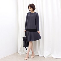 팡팡샵 T 긴 어텀프릴 임산부 원피스