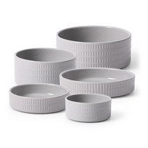 프렐류드 마틴 혼밥세트 B타입, 라이트그레이, 공기 + 대접 + 찬기 소 + 대 + 레머킨