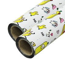 포포팬시 룰루랄라 증착롤 포장지 소, 화이트, 2개