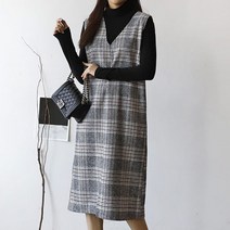 보리맘 체크 임산부 원피스 E654