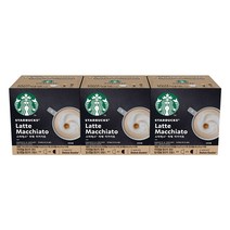 스타벅스 라테마키아토 네스카페 돌체구스토용 커피캡슐 5.5g x 6p + 밀크캡슐 16g x 6p 세트, 3세트, 129g