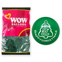 와우파티코리아 30cm 크리스마스 화이트트리 풍선, 그린, 50개