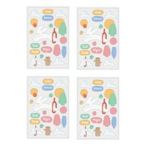 로마네 BrunchBrother 데코스티커, 래빗, 4개