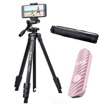 셀루미 최장 158cm 스마트폰 DSLR 삼각대 세트, SEL-TRD310(삼각대), SEL-ST200V(리모컨 핑크)