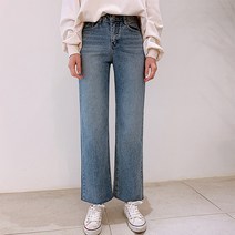 오키진 여성용 제이드 통 일자 청바지