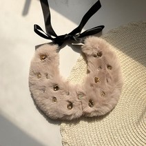 유앤펫 반려동물 큐빅 퍼 스카프 S, 베이지, 1개