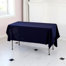 에스엠파티 박음질 마감 행사용 테이블보, 네이비, 6인(330 x 155cm)