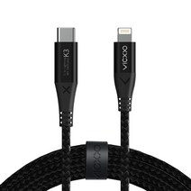 빅쏘 KAEIZ K3 아이폰 MFi USB C to 라이트닝 8핀 PD 고속 충전 케이블, 200cm, 블랙
