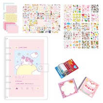 크리스탈팬시 35000 다이어리 꾸미기 인스 36p + 인스모조지 72p + 랩핑지 4종 10p + 떡메모지 2p + 6공다이어리 + 디자인테이프, 랜덤발송, 1세트