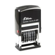 샤이니 S-409 넘버링 스탬프 6단 4mm 적색잉크 케이스랜덤, 혼합색상, 적색