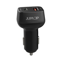 주파집 퀵차지3.0 PD 48W 듀얼PD타입 차량용 고속 충전기 TAC, JPZ-CAR-TAC03, 블랙