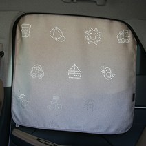 루젠 선샤인 타공 햇빛가리개, 이모티콘 베이지, 1개