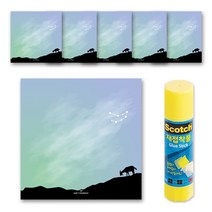 꼼꼬미 별자리 떡메모지 6p + 재접착풀 8g, 염소자리, 1세트