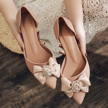 마켓A 스틸레토 큐빅리본 펌프스힐