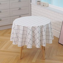 원형 식탁보, 스퀘어 네이비, 130 x 130 cm (80cm용)