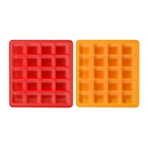 베니앙 실리콘 다용도 냉동 보관 멀티 큐브 20구 x 2종 세트, 레드, 오렌지