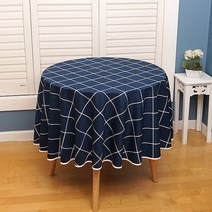 스퀘어 원형 식탁보, 네이비, 150 x 150 cm