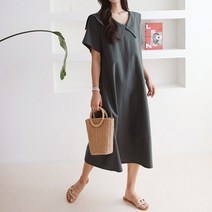 팡팡샵 임부용 R린넨 카라플레어 OPS 원피스