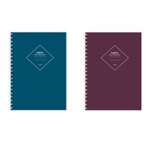 패브릭 유선 스프링 노트 120매, B형(블루, 퍼플), 2개