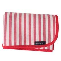 맘스아트 방수 미니 테이블보, 스트라이프 레드, 73 x 52cm