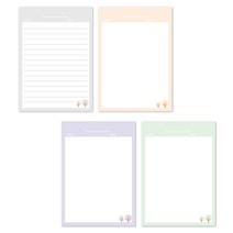 아름드리나무 노트패드 4종, GRAY, ORANGE, LIGHT PURPLE, YELLOW GREEN, 1세트