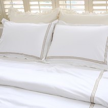마마즈홈 이집시안 80수 호텔침구 이불세트, 화이트 + 골드