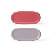보울보울 레트로라인 수저받침, 로제핑크, 애쉬그레이, 2개